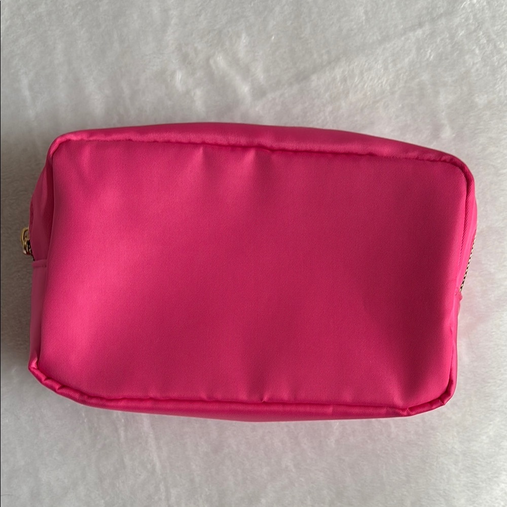 Hot Pink Cosmetic Bag with Water-Resistant Sheen